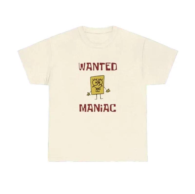 Spongebob Meme Wanted Maniac Shirt, Funny Cartoon Tee Sweatshirt, Hoodie, Comfort Colors